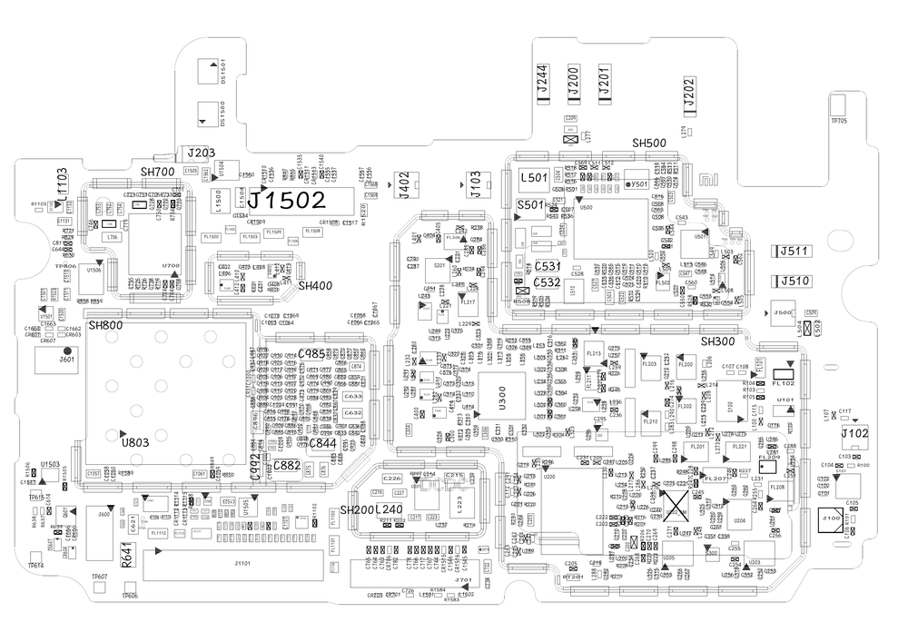 小米note原厂维修图纸(小米note顶配版 位置图 点位图 主板图 位号图 元件分布图B面).pdf-第1页.png