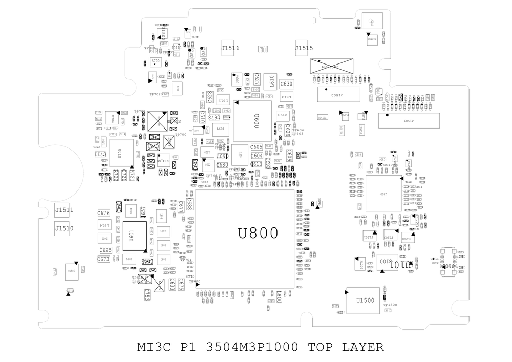 小米3原厂维修图纸(小米3电信版 位置图 点位图 主板图 位号图 元件分布图B面).pdf-第1页.png