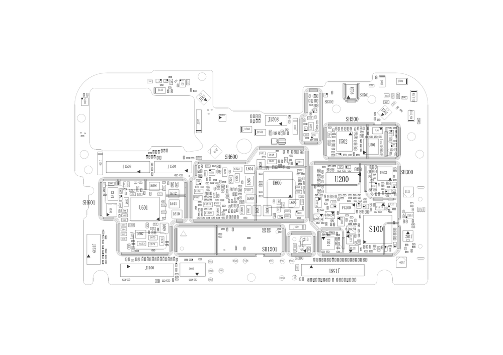 小米8青春版原厂维修图纸(小米8青春版 位置图 点位图 位号图A面).pdf-第1页.png