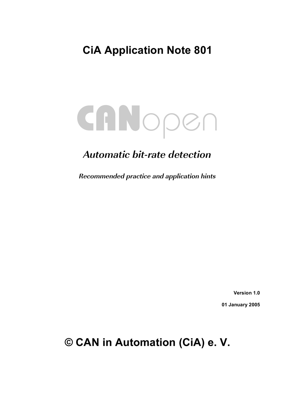 CiA 801 AN V1.0 CANopen automatic bit-rate detection(IGCO_801v01000001)(英文原版协议).pdf-第1页.png