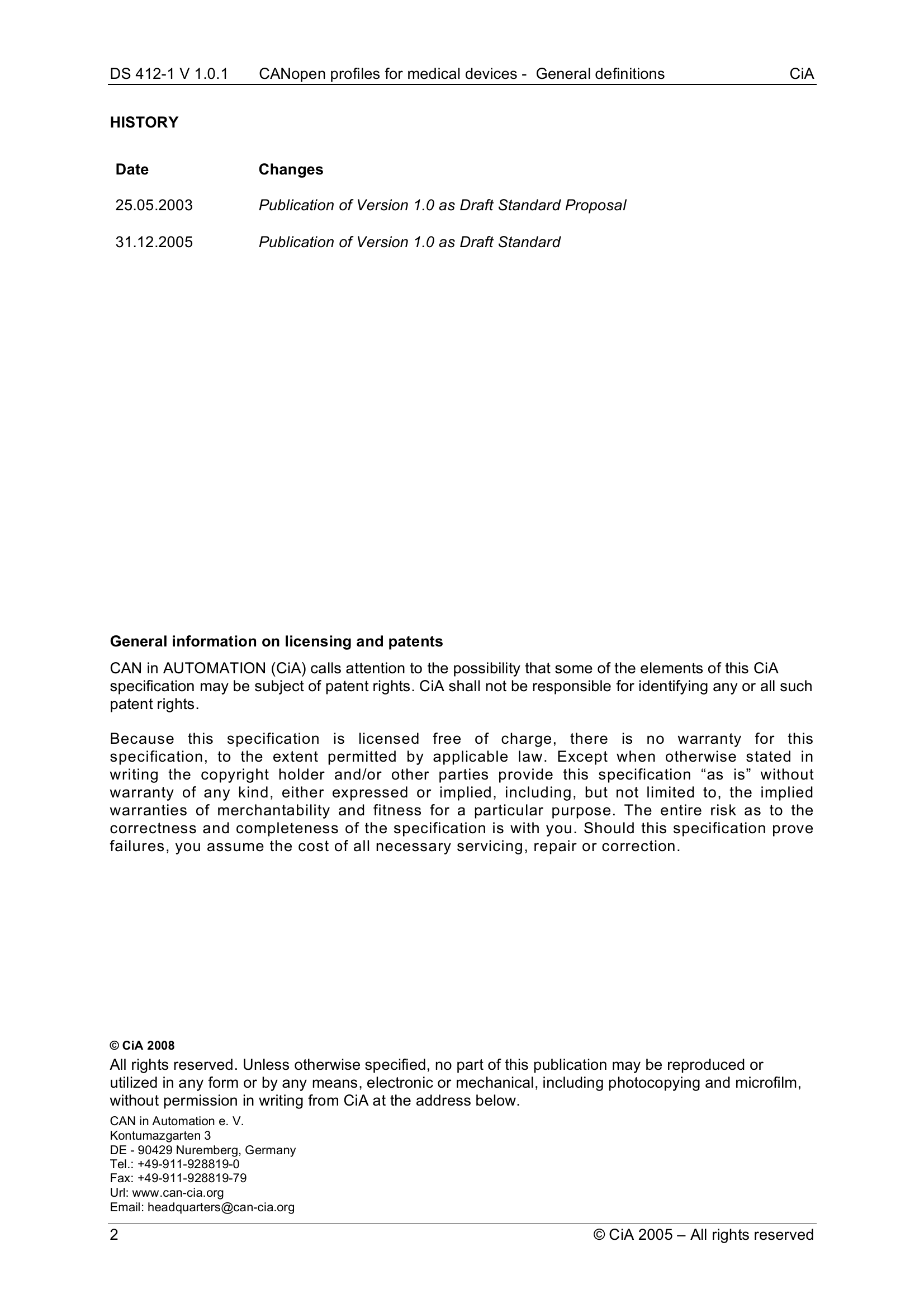 CiA 412-1 DS V1.0 CANopen profiles for medical devices – Part 1 General definitions(MED_412_1v01000002)(英文原版协议).pdf-第3页.png