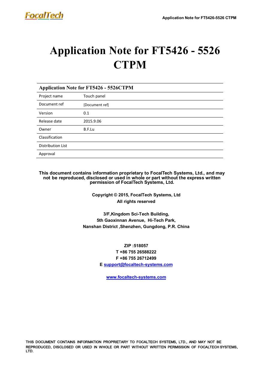 FT5436DQQ(触控芯片) Datasheet(FT5436DQQ_DataSheet).pdf