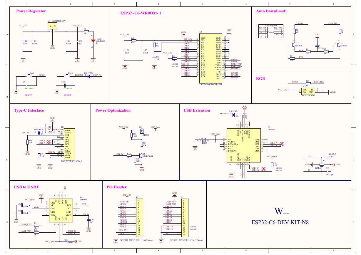 ESP32-C6-DEV-KIT-N8原理图(ESP32-C6-DEV-KIT-N8).pdf