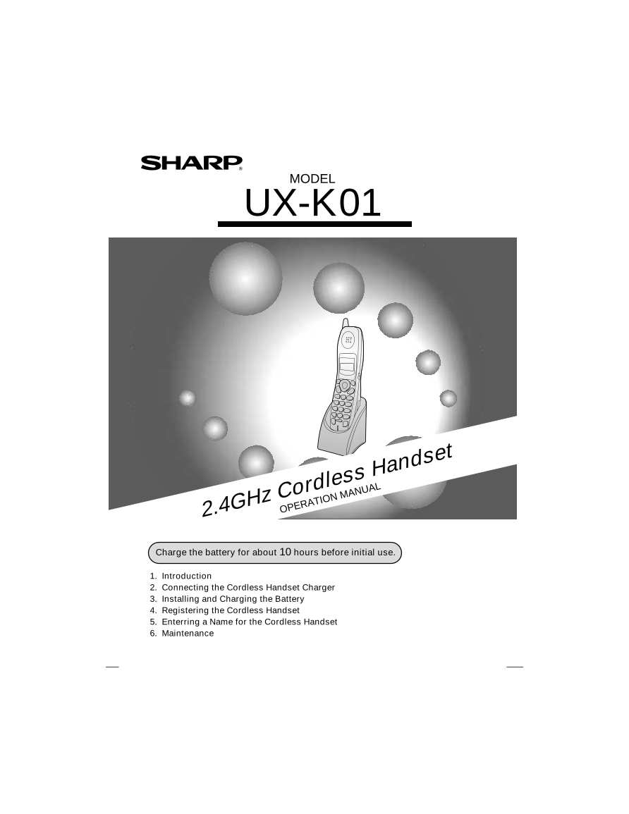 夏普传真机-UX-K01 Handset说明书.pdf