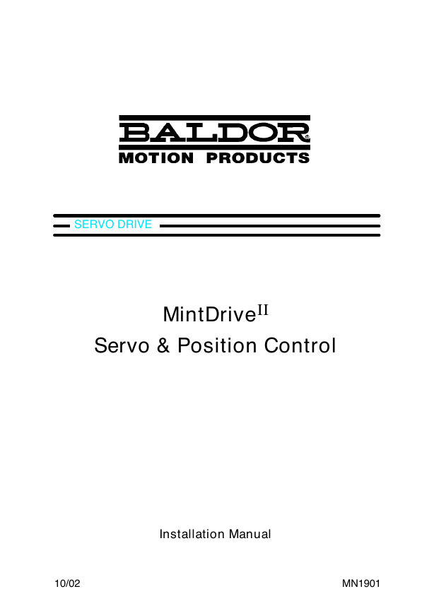 BALDOR MintDriver 系列驱动器产品说明书（英文版）.pdf