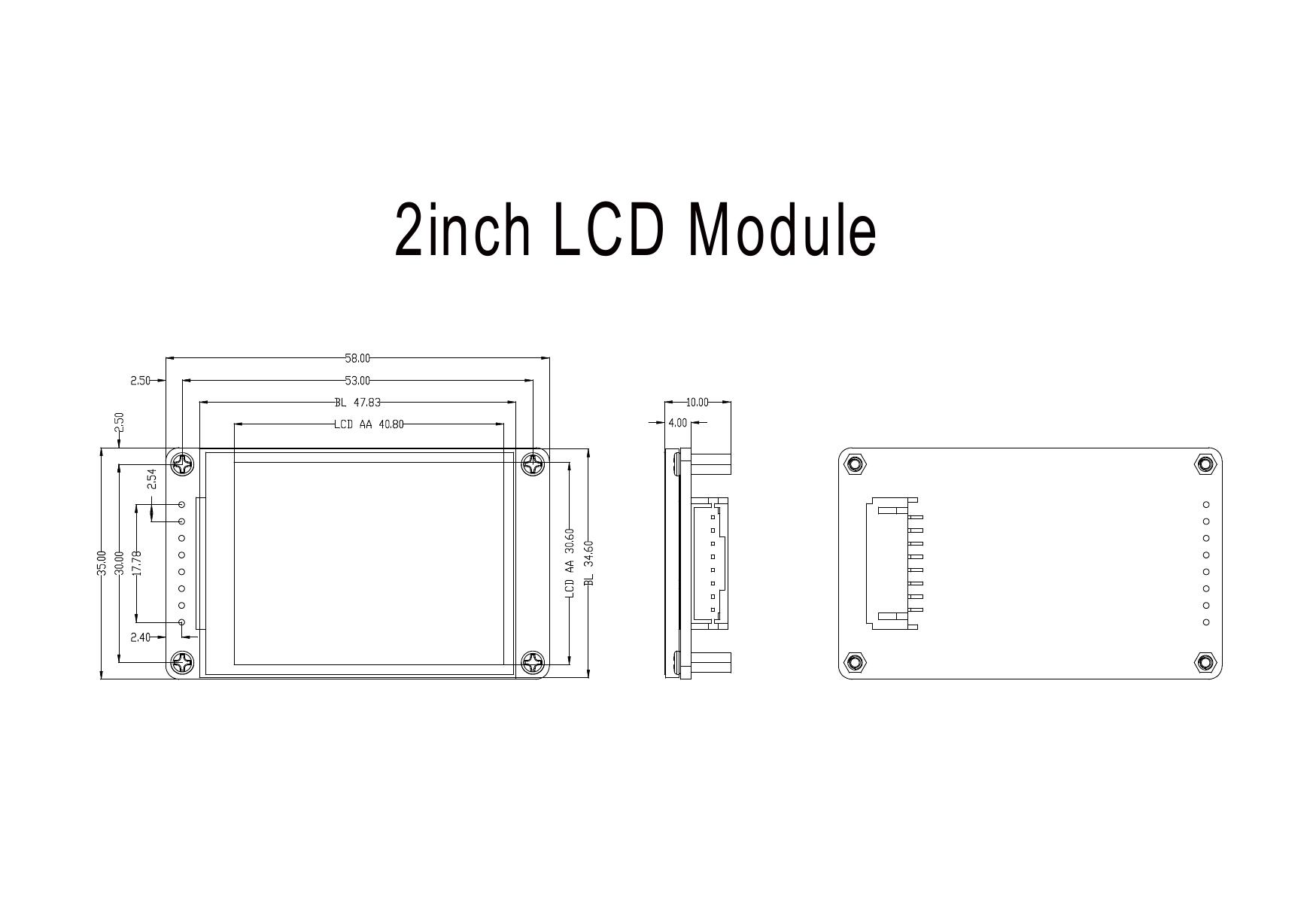 2inch LCD Module 2D 图纸(2inch_LCD_Module_2D_Drawing).pdf