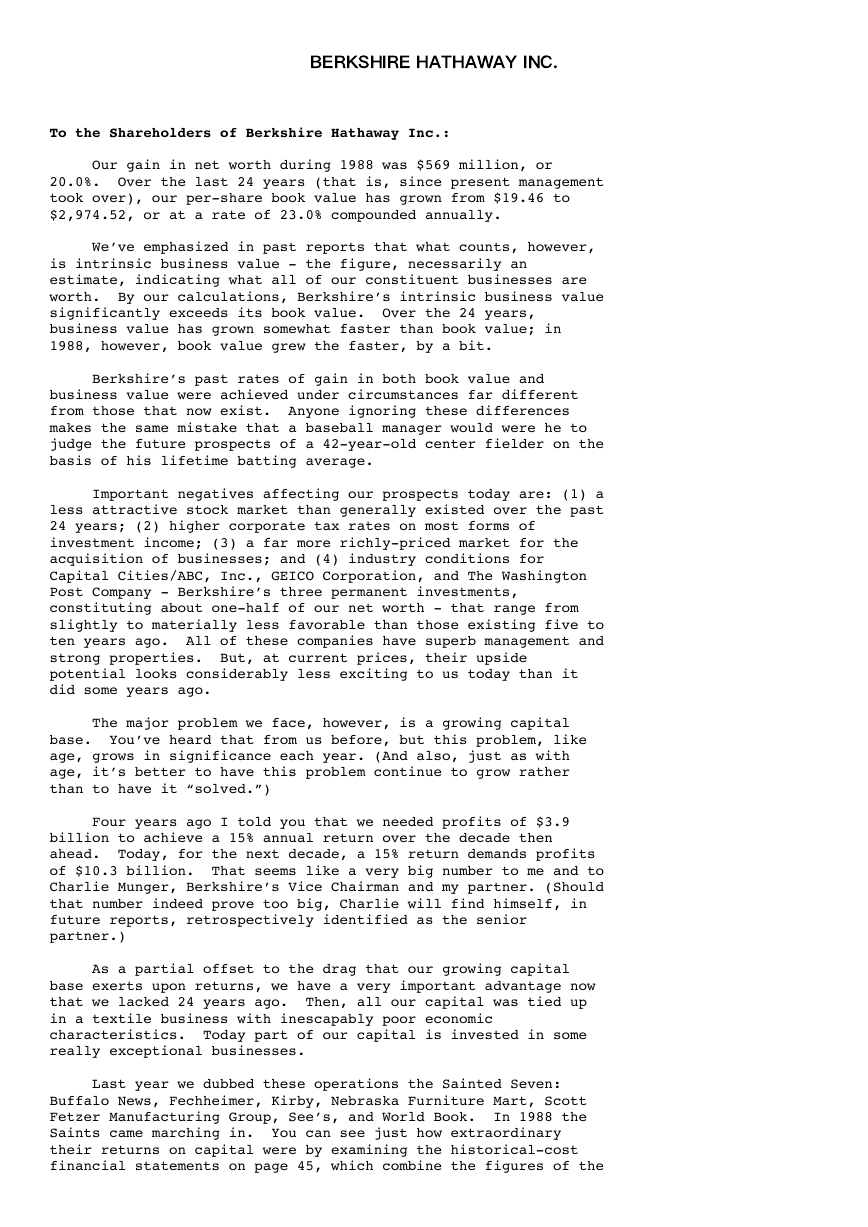 巴菲特致股东的公开信 - 1988.pdf