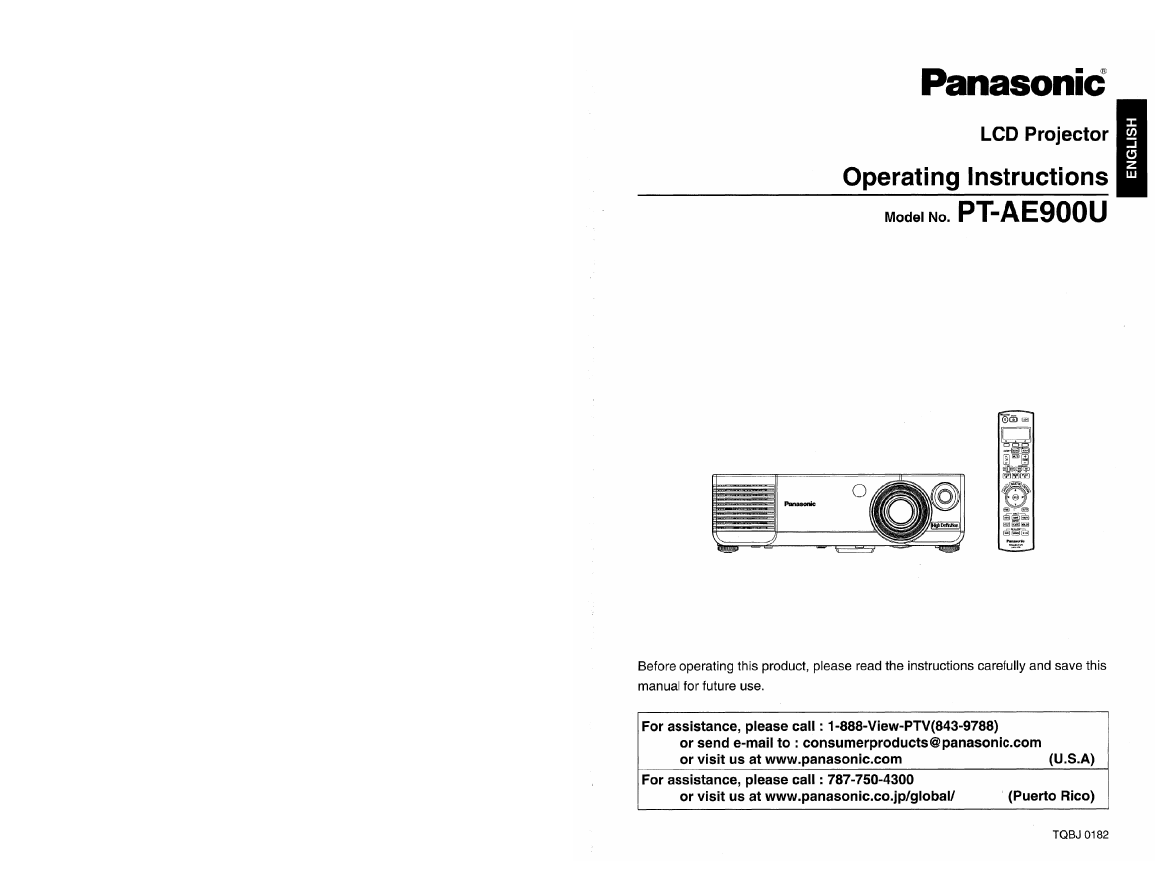 松下投影机-PTAE900U-MULTI说明书.pdf