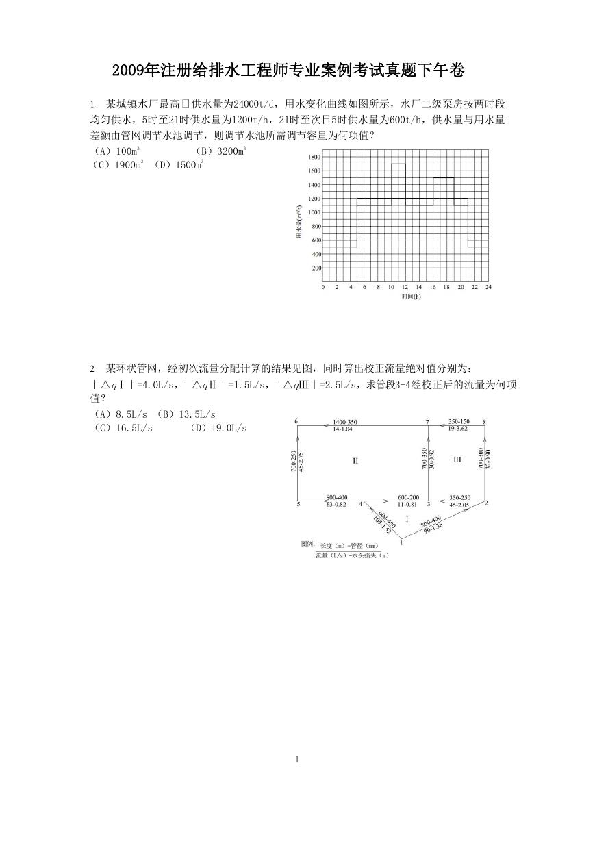 2009年注册给排水工程师专业案例考试真题下午卷.doc