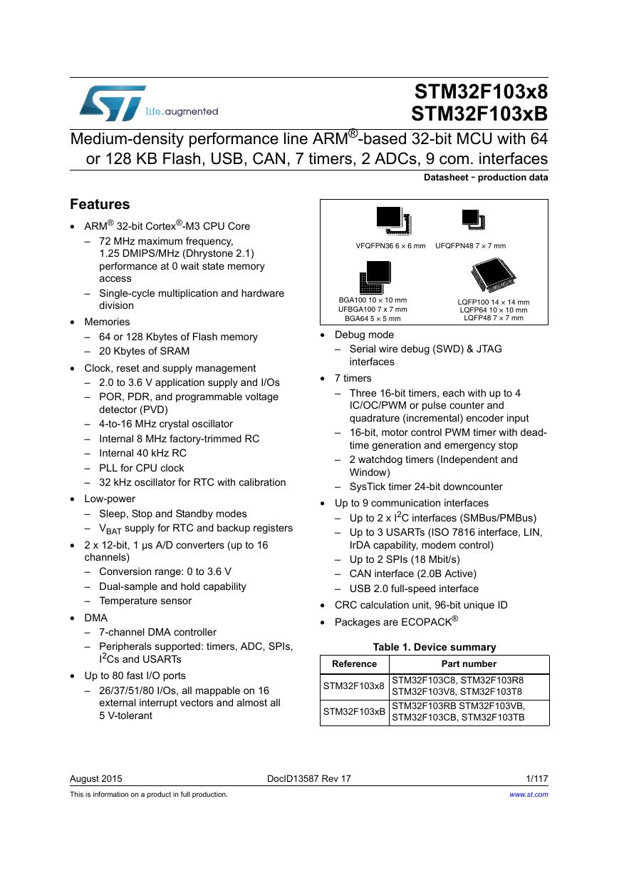 STM32F103x8B数据手册（英文）.pdf