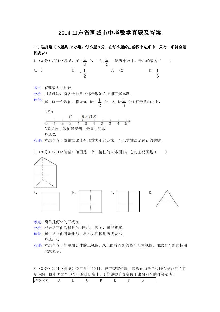 2014山东省聊城市中考数学真题及答案.doc