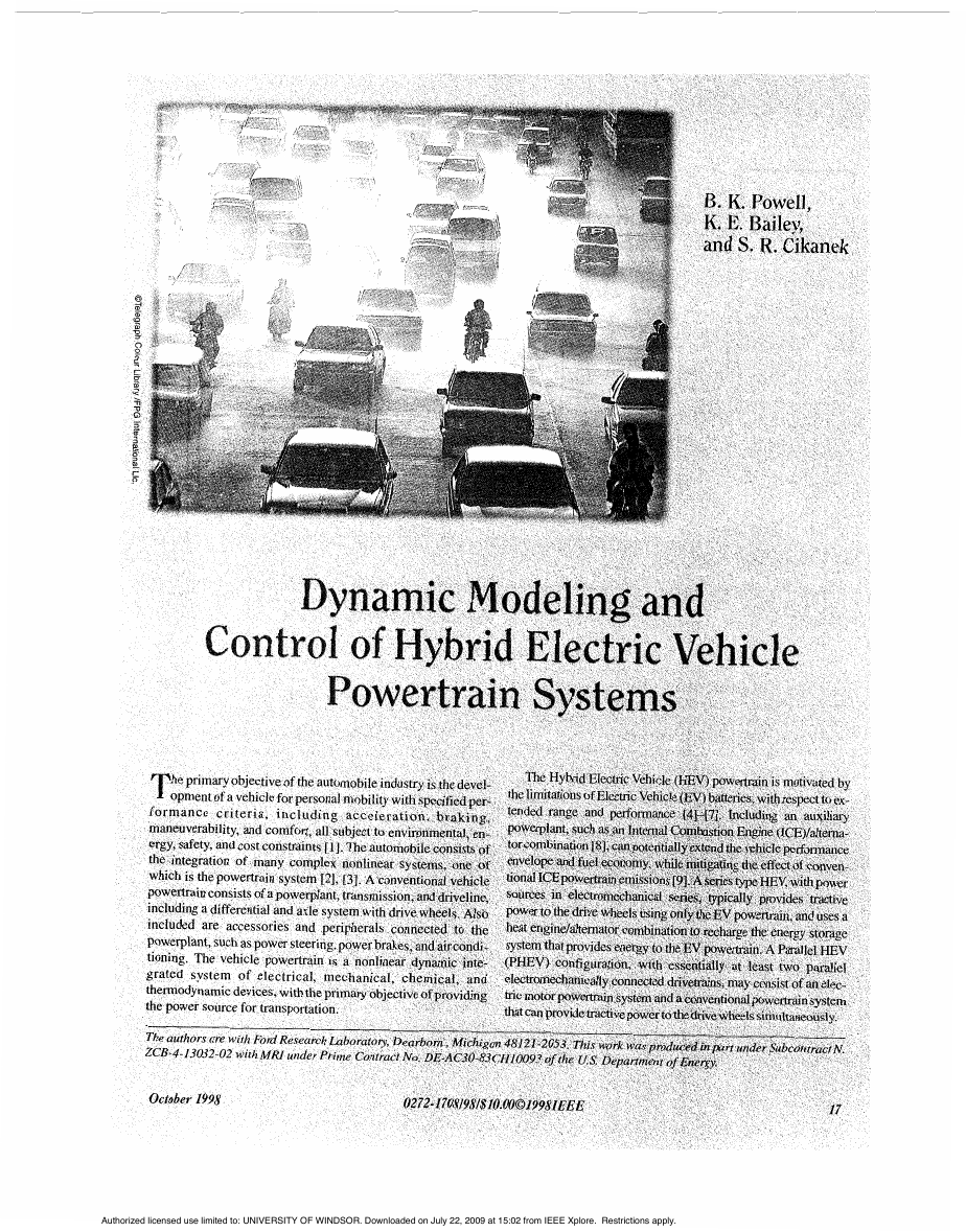 simulink电动汽车动力模型和控制-dynamic_control_hev.pdf