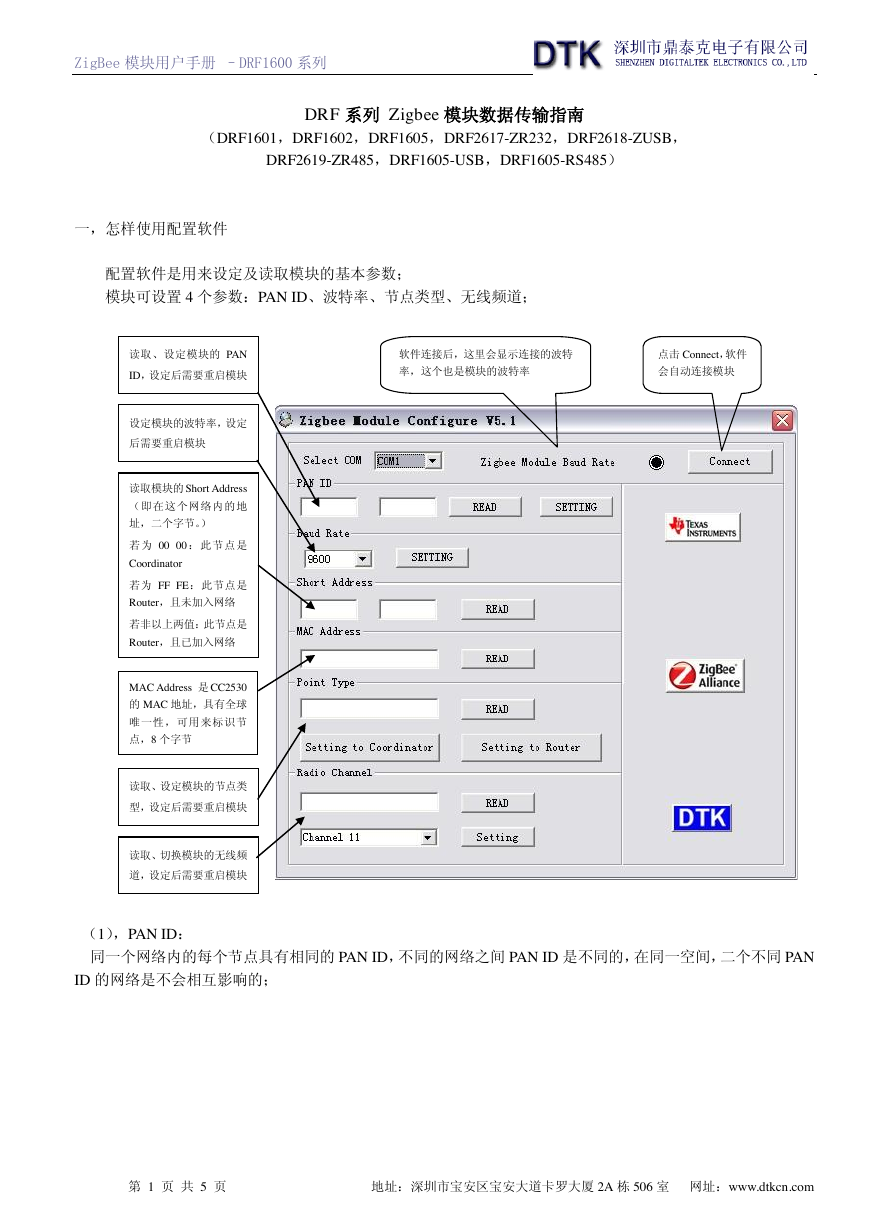 DRF系列ZigBee模块数据传输指南.pdf