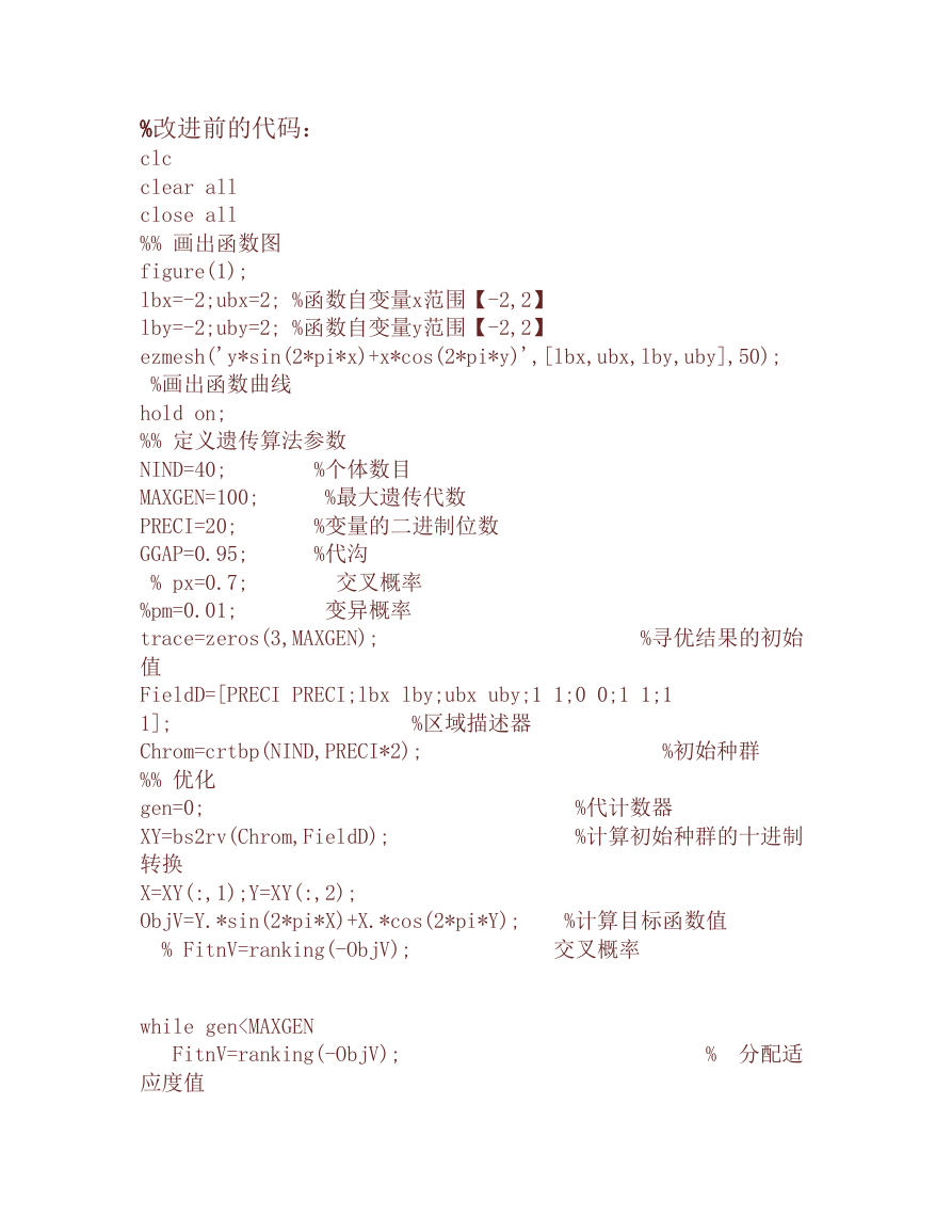 遗传算法的简单改进的MATLAB代码.docx