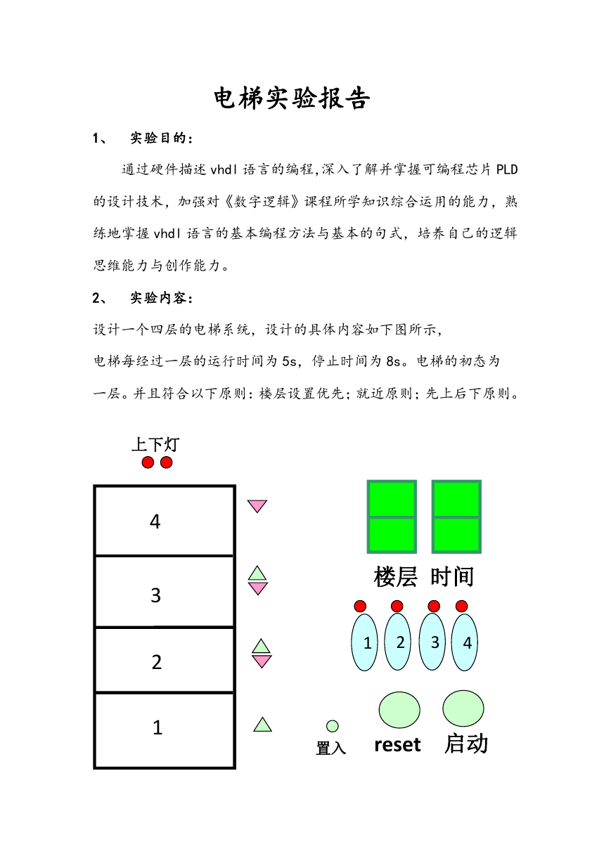 数电电梯实验报告.docx