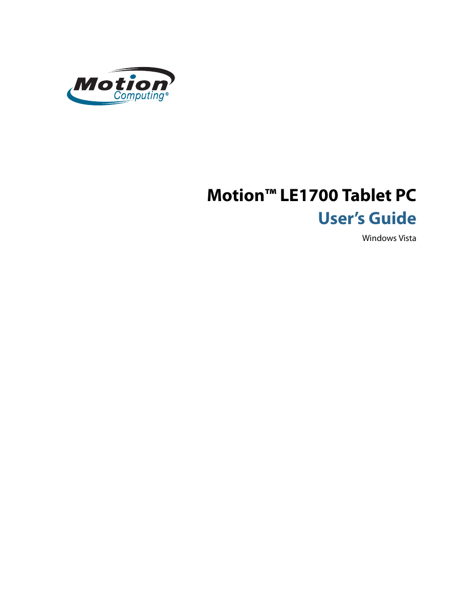 Motion掌上无线-LE1700 Tablet PC(vista)说明书.pdf