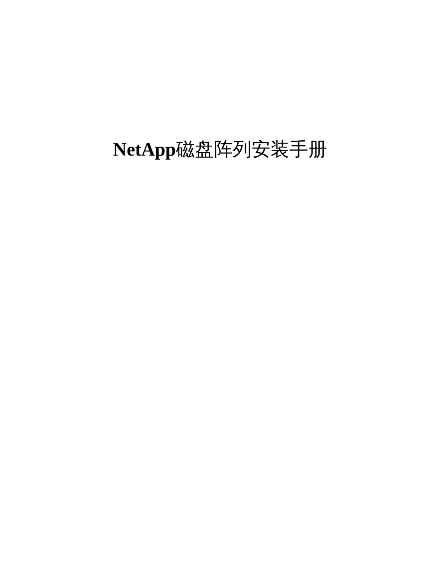 NetApp安装手册.pdf