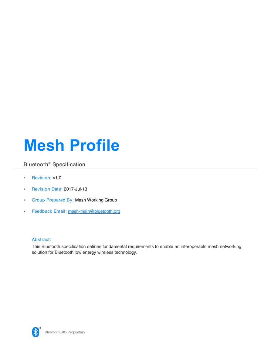 蓝牙mesh V1.0资料 入门经典必看.pdf