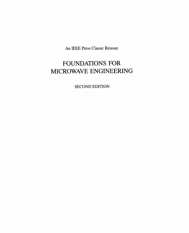 微波工程 Foundations For Microwave Engineering 2nd Ed.pdf