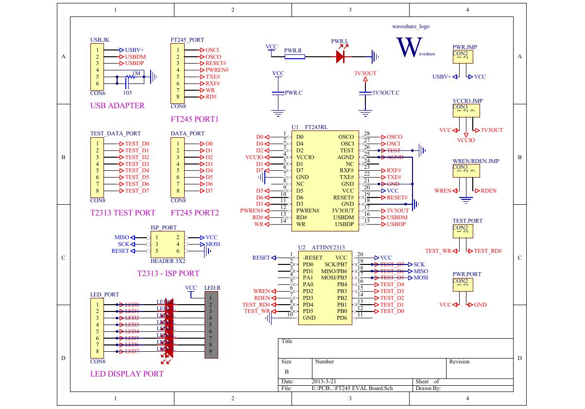 原理图(FT245-EVAL-BOARD-Schematic).pdf